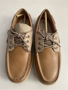 Sperry Men’s Two-Tone Brown Tan Leather Boat Shoes